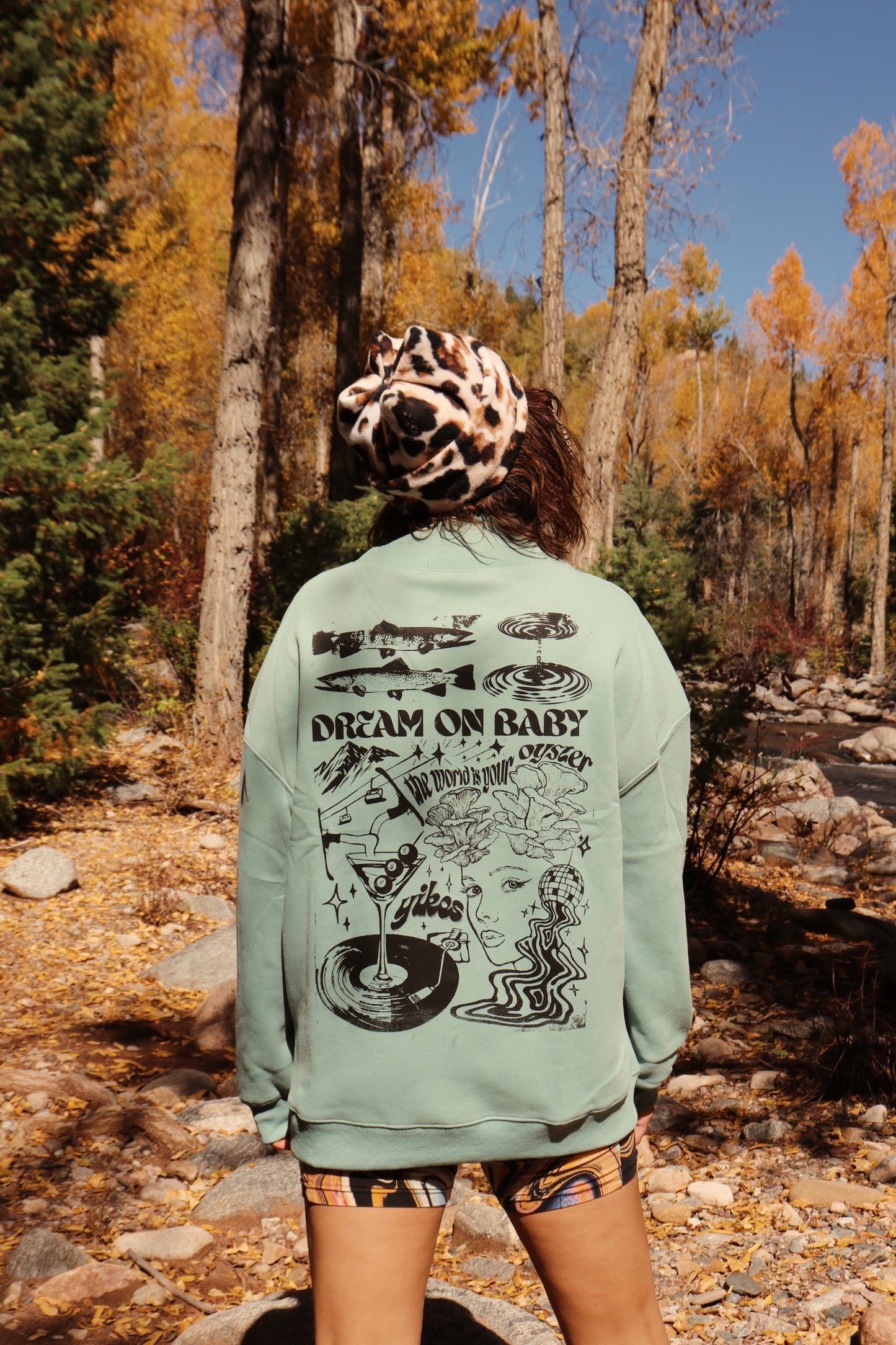 ‘Dream on Baby’ Sage Turtleneck Sweater