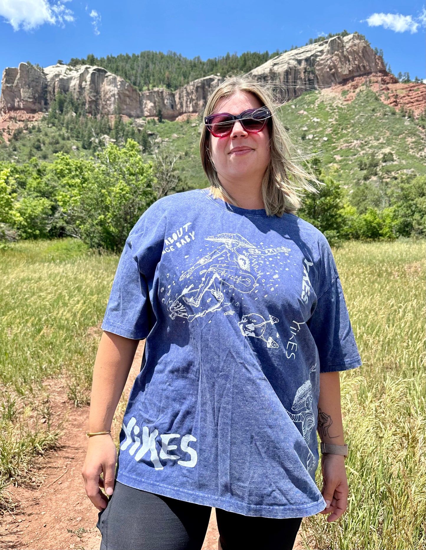 XL Blue Acid Wash Tee