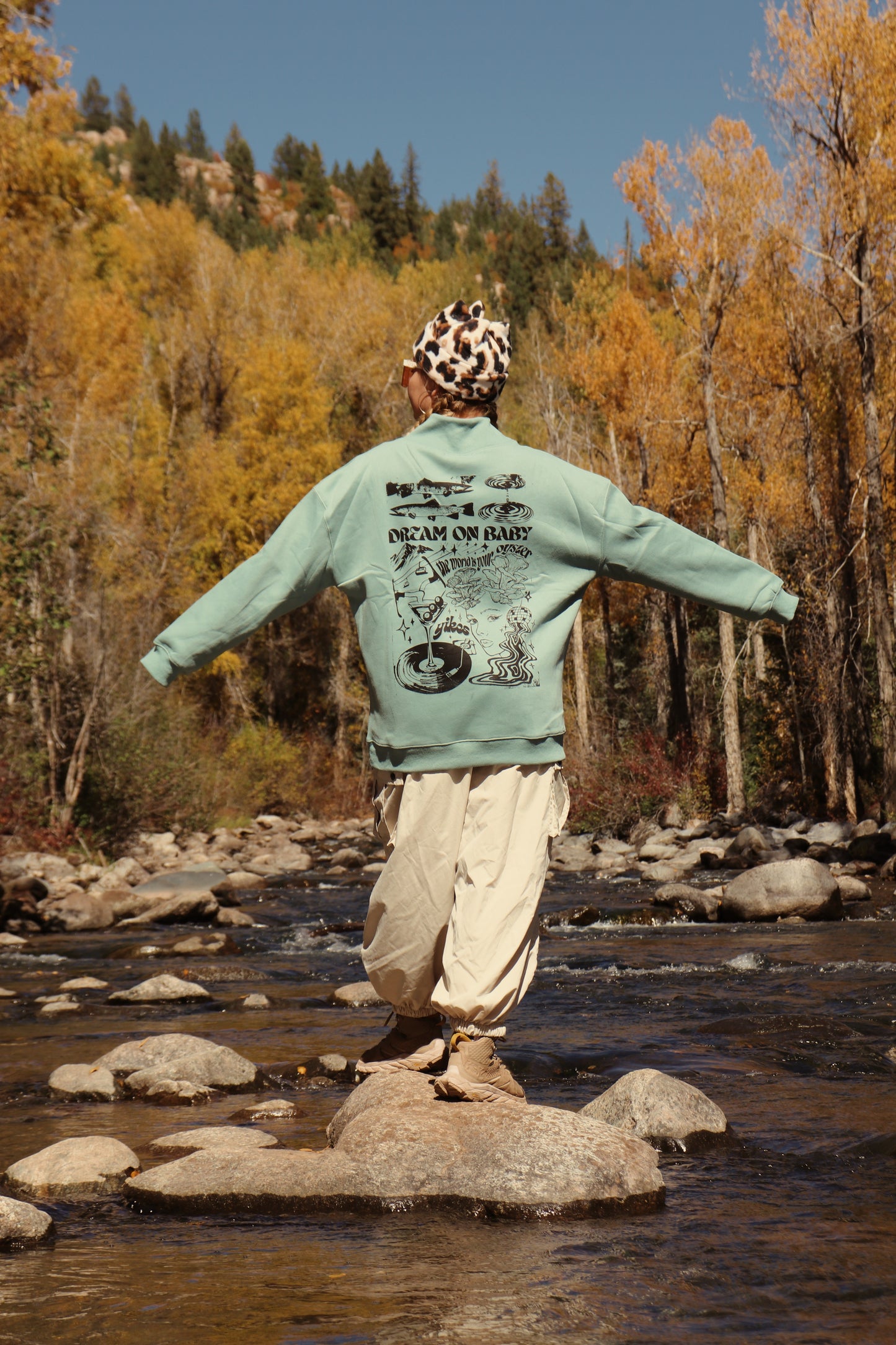‘Dream on Baby’ Sage Turtleneck Sweater