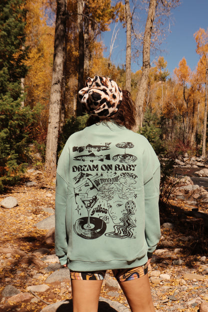 ‘Dream on Baby’ Sage Turtleneck Sweater