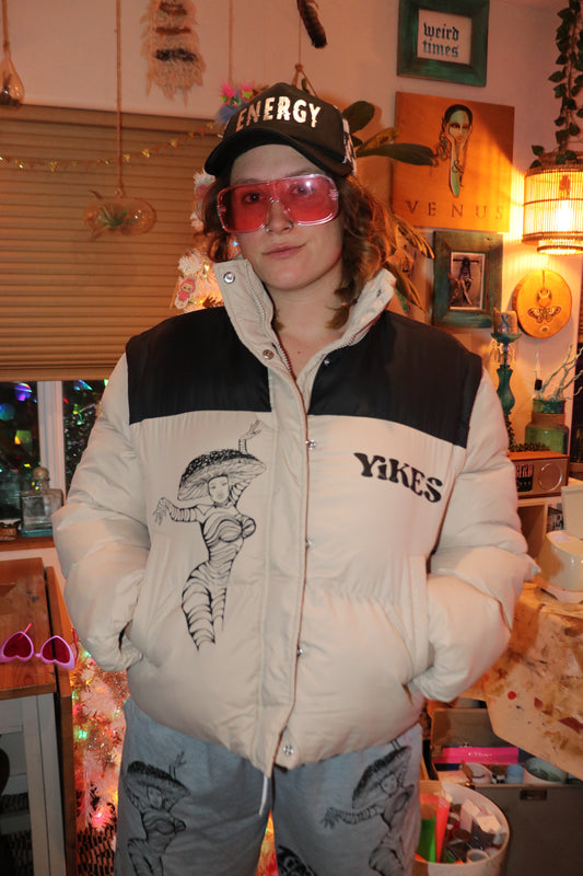 L Tan/Black Puffer Jacket & Vest