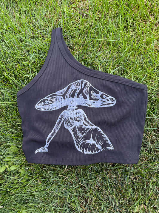 Small- Black Ms.Sexy One shoulder tank