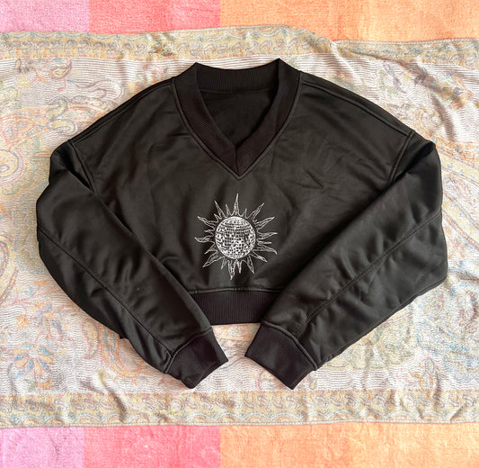 BF Special- Black ‘Sun Buns’ Cropped Long Sleeve