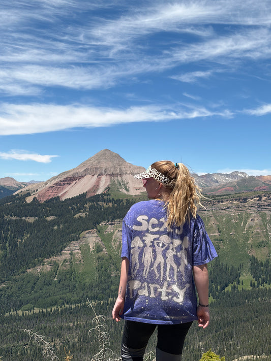 M-Blue Sexy Party Bleach Dye Tee
