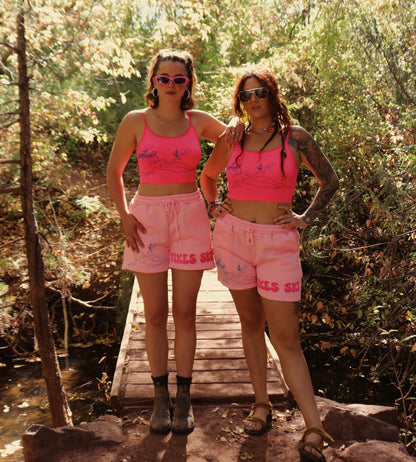 Pink ‘Happy Hour’ Sweat Shorts